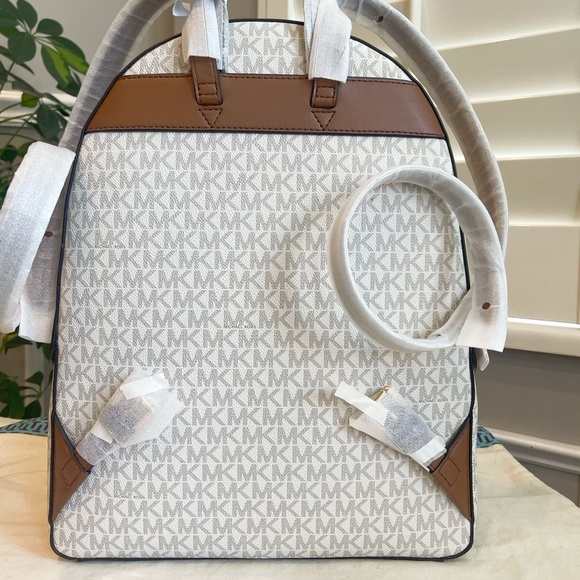 Michael Kors White and Brown Women\'s Backpack